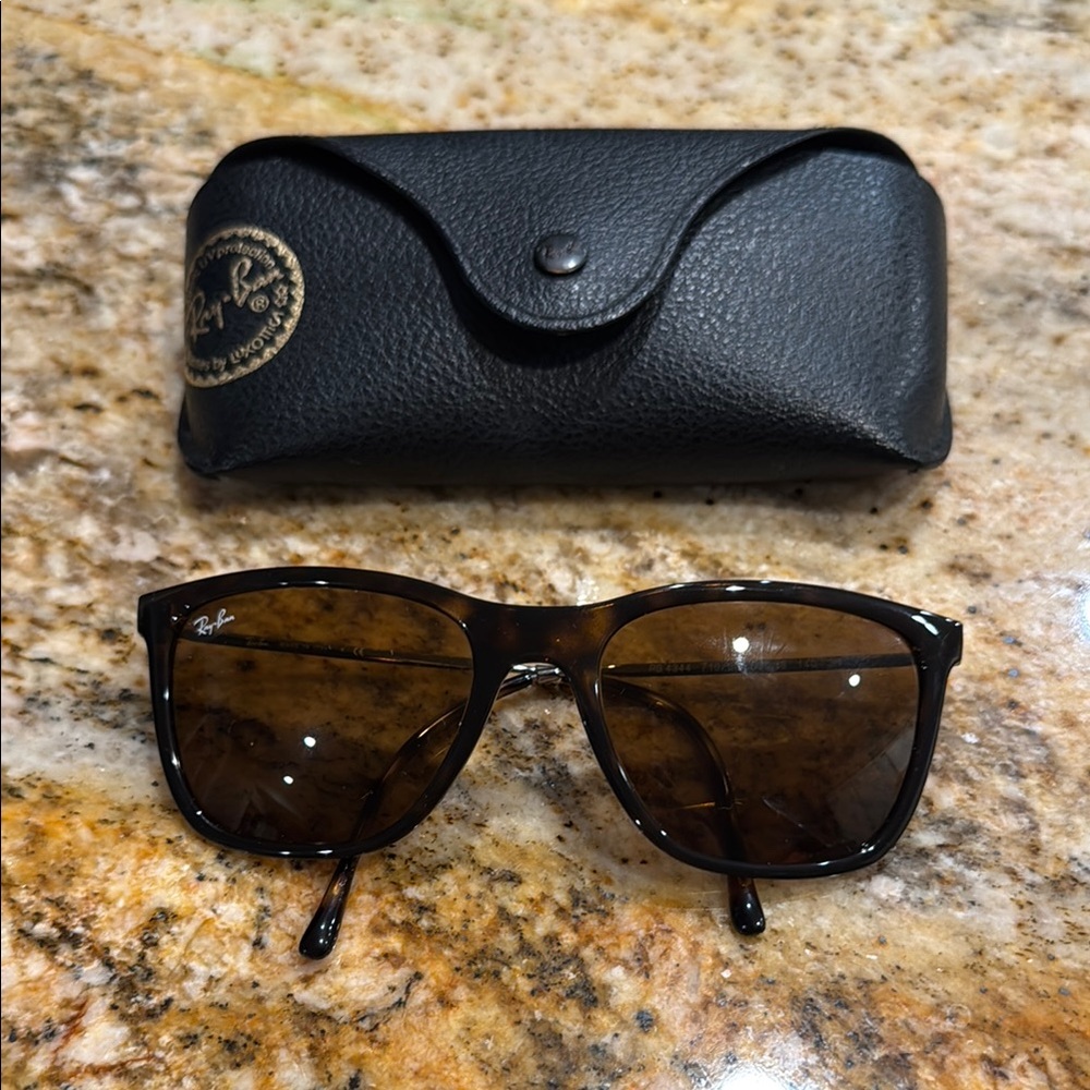 Ray-Ban Tortoise Sunglasses with Black Case